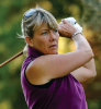 Cindy Miller, entrepreneur and former LPGA player, on the golf course. Photo: Mark Ashman