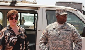 Sanders in Mali with Mary Beth Leonard, the U.S. Ambassador to Mali. 