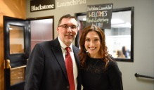 CEL Executive Director Tom Ulbrich gives Zuckerberg a tour of the Blackstone LaunchPad at UB. Read about startups in this issue of Buffalo Business. 