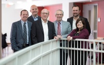 A group of young alumni. Read about alumni impact in this issue of Buffalo Business. 