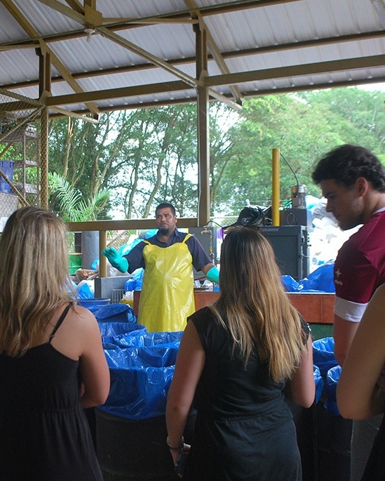 Zoom image: The group explored a pineapple plantation and discussed agricultural tourism and exports in Costa Rica.