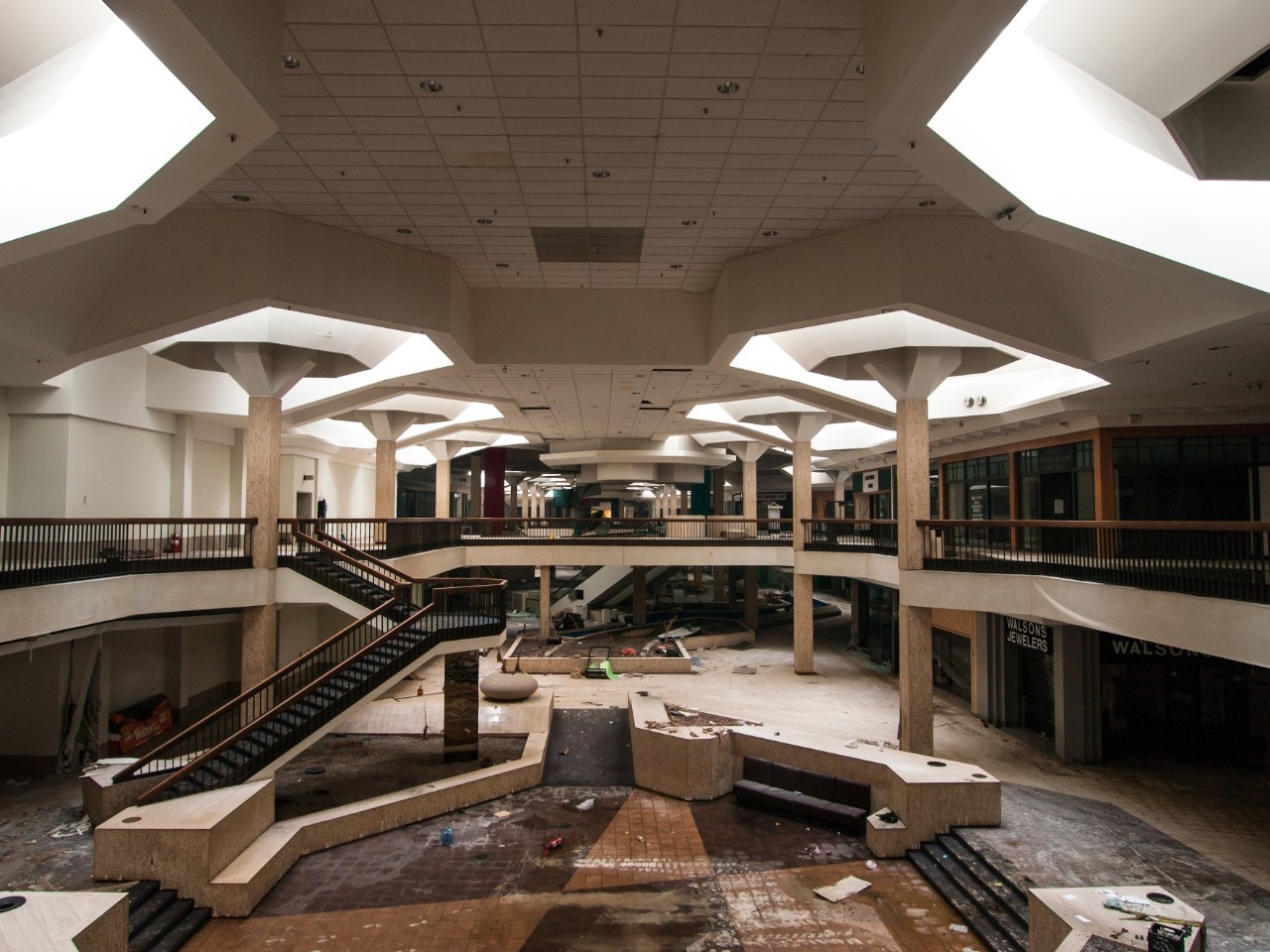 The Randall Park Mall, a 2-million-square-foot shopping center that opened in Randall, Ohio, in 1976 and closed in 2009. In 1995, 120 stores employed 5,000 people in the mall, but by 2008 it was basically empty. Destruction began on the mall in 2014 and it was replaced by an industrial park. 