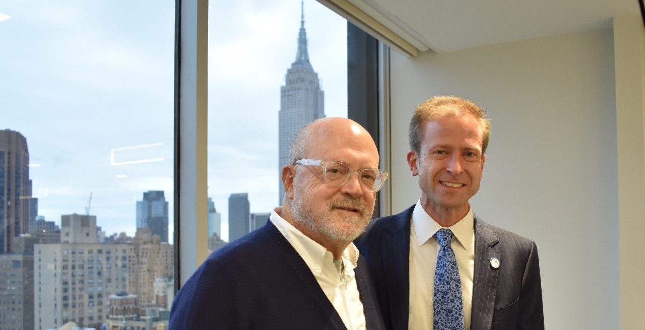 Mickey Drexler with Paul Tesluk, dean of the UB School of Management. 