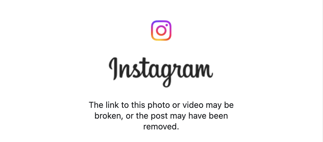 This post has been removed from Instagram by the author and is no longer available. 