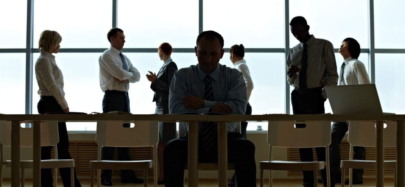 Person in the shadows at work. 