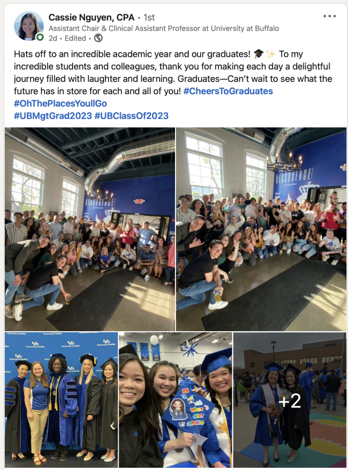 Cassie Nguyen's LinkedIn post. 