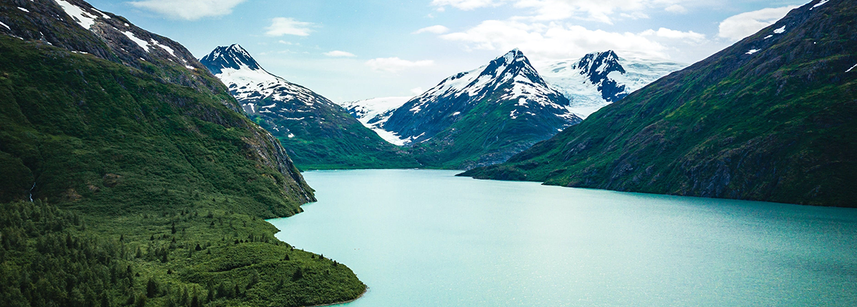 Mountains and water in the Arctic. 