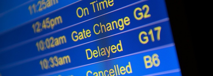 Arrivals airport board. 