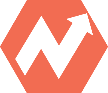 Orange icon with upward trending arrow. 