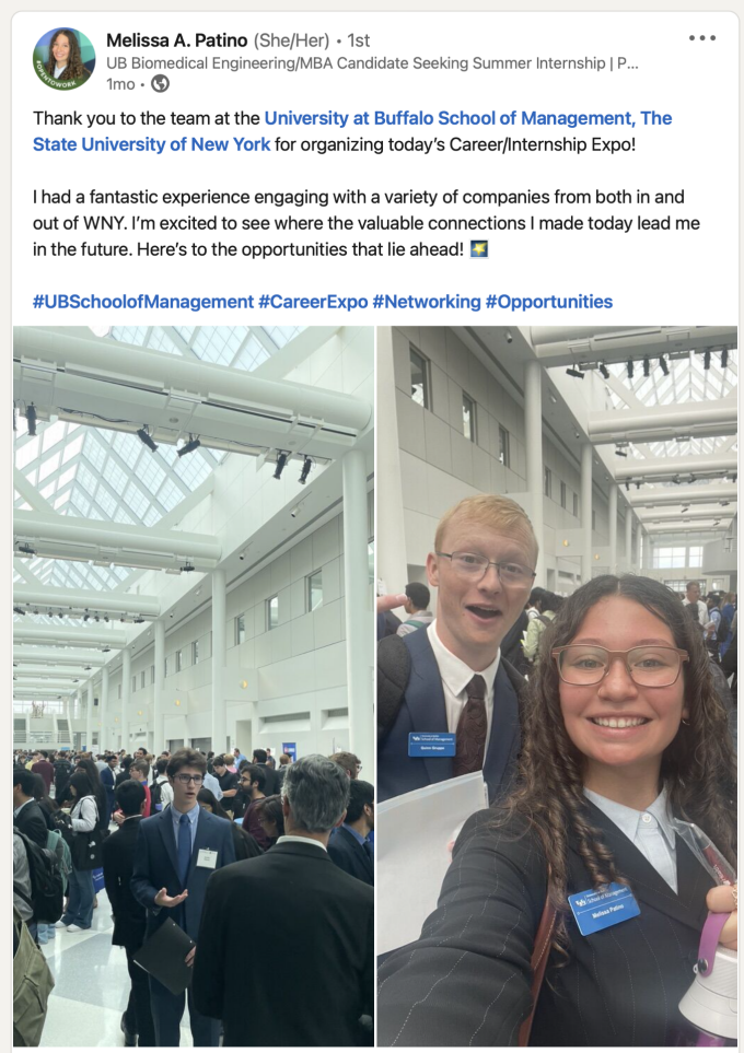 Melissa Patino's LinkedIn post. 
