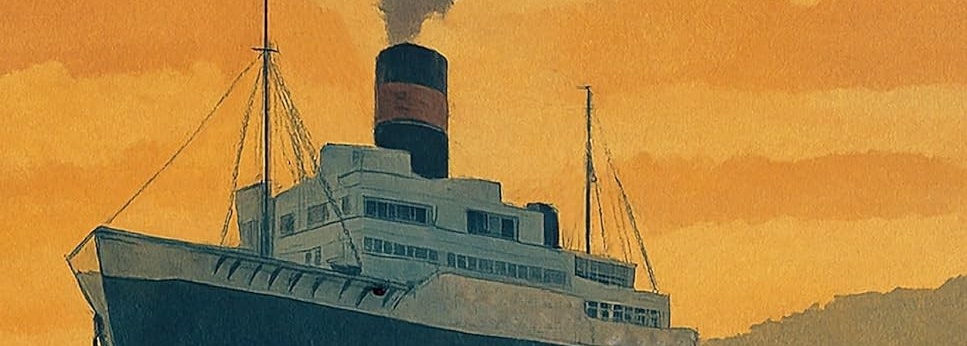 Cover of book with image of boat. 