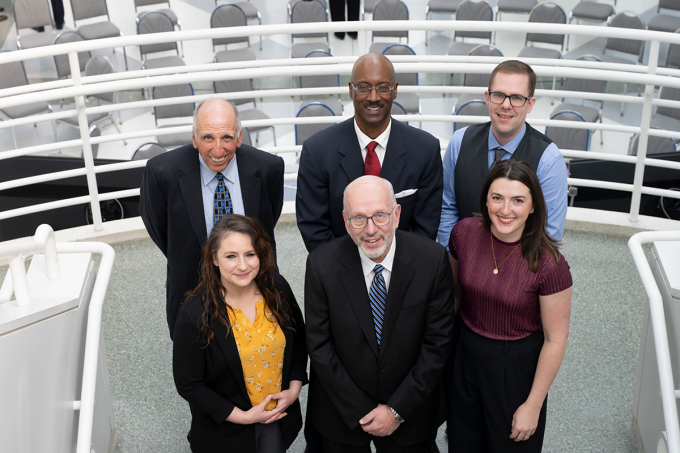 Bieler and alumni awardees from the School of Management Alumni Association's 74th Annual Award Ceremony. 