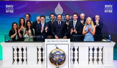 NYSE closing bell with Blue Water Acquisition Corp. 
