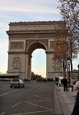 The Arc de Triomphe in Paris. 