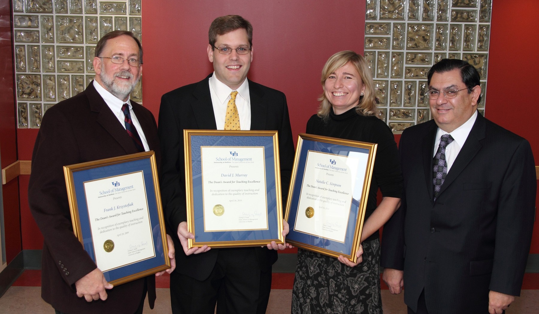 From Left: Frank Kryzstofiak, David Murray, Natalie Simpson and Arjang Assad. 