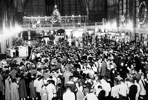 People inside the Buffalo Central Terminal. 