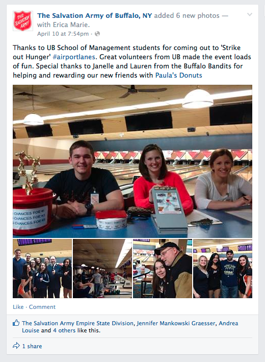 The Salvation Army's social media post. 