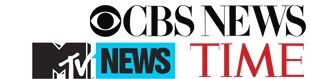 CBS News, MTV News, Time logos. 