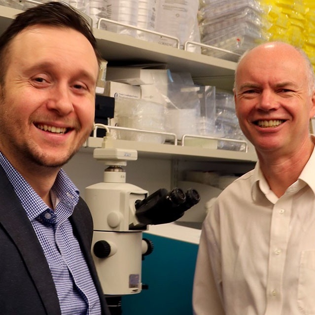 Sellitto and Snell in a research lab. 