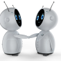 Robots shaking hands. 
