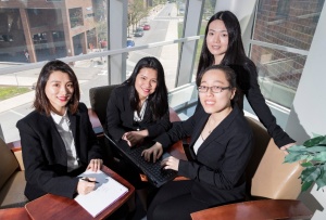 From left, School of Management accounting graduates Wei Wang, Joey Chen, Jeanna Huang and Jennifer Wu. 