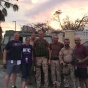 Tiffany Ciolek with colleagues and Dutch military following Hurricane Irma. 