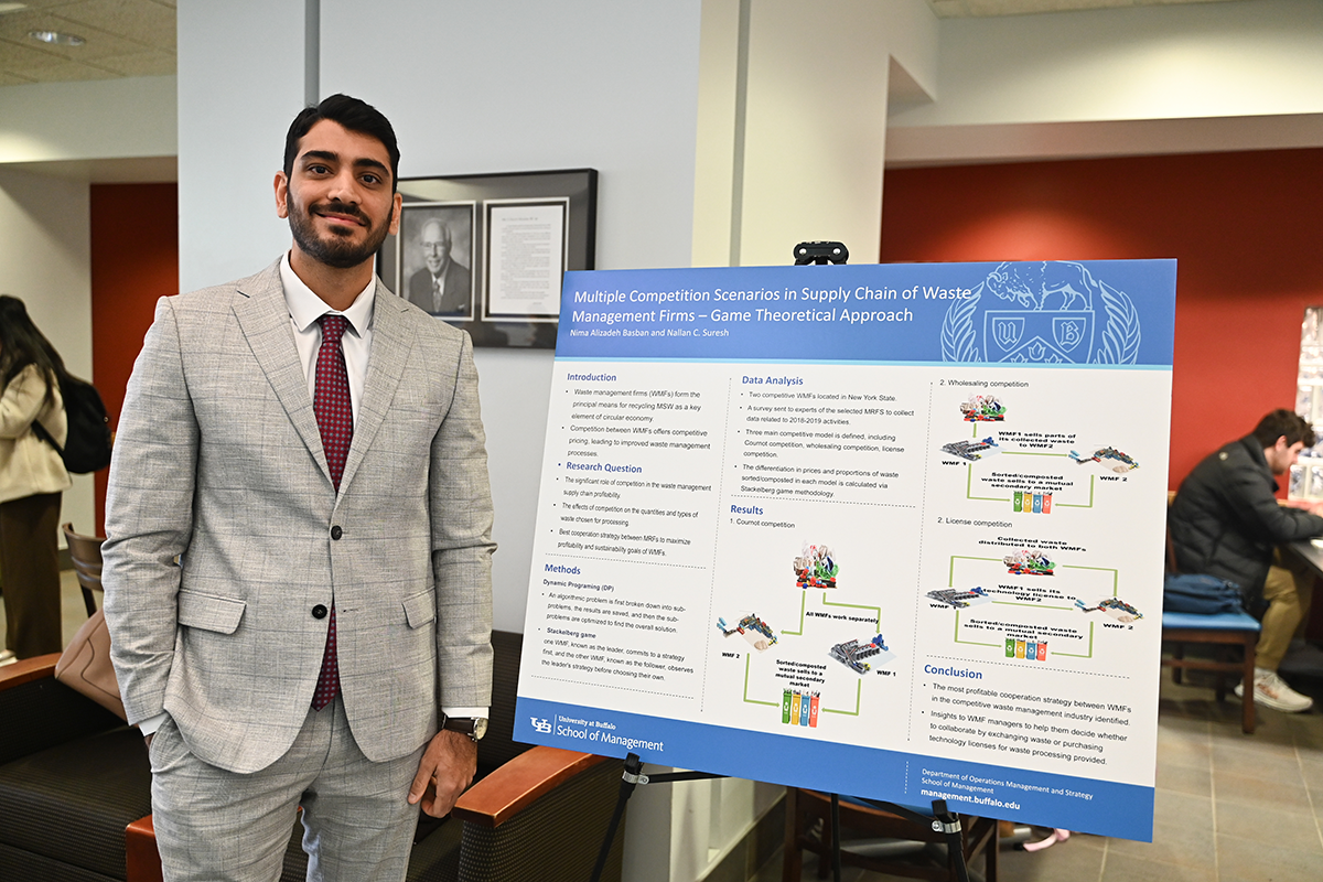 Zoom image: Nima Alizadeh Basban, who received a Rising Star award at the 2024 PhD Showcase. Photo: Nancy J. Parisi 