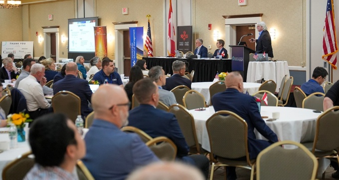 Attendees at a conference. 