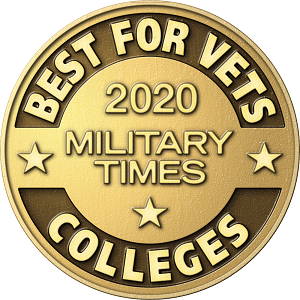 Military Times logo with text "Military Times 2020 Best Colleges". 