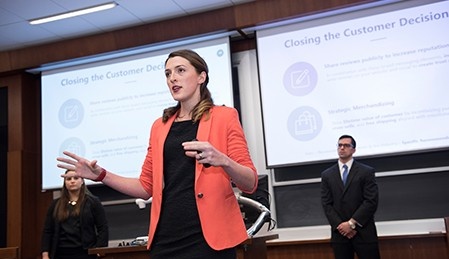 UB students at MBA case competition. 