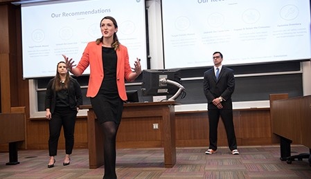 UB MBA students at case competition. 