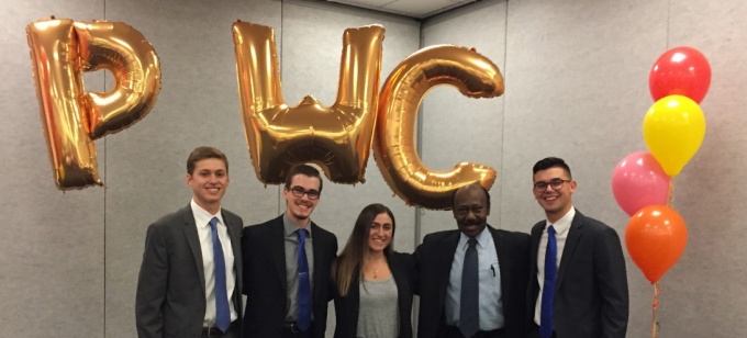 MS Accounting students at PWC Challenge. 