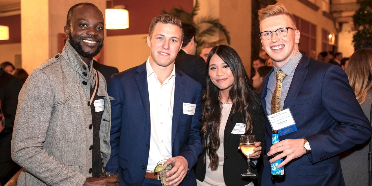 School of Management young alumni at the 2018 Executive of the Year event. 
