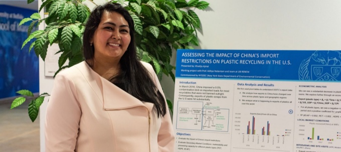 PhD in Management student at the PhD Showcase poster presentation. 