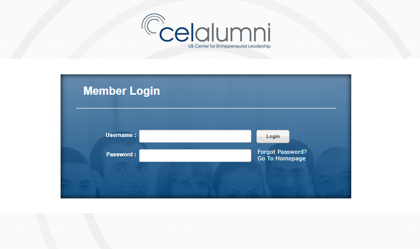 CEL Alumni webiste login page. 