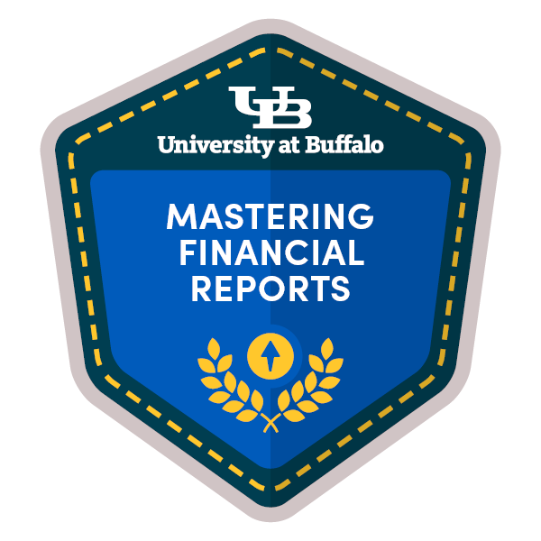 Mastering Financial Reports micro-credential badge. 