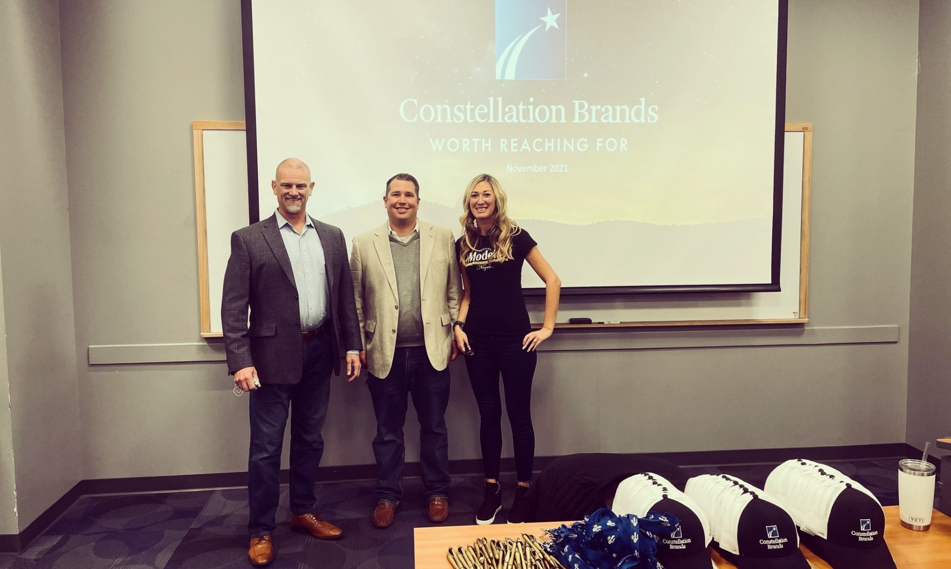 Representatives from Constellation Brands on UB North Campus.