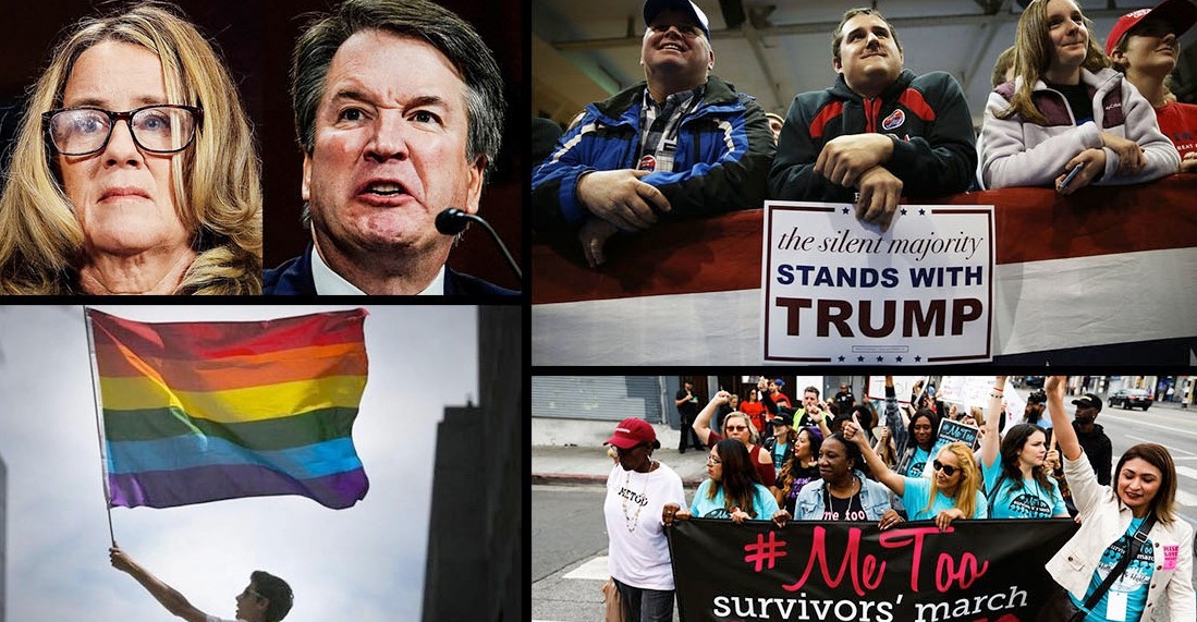 Zoom image: This graphic, highlighting some of the polarizing issues in society today, was used to promote the pop-up event on digital screens, social media and posters. 