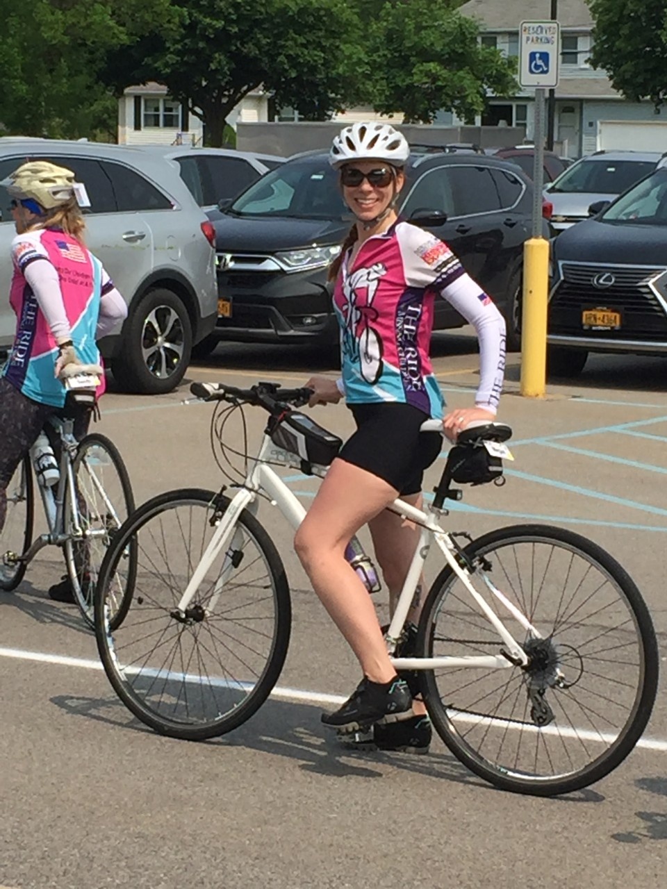 Meg Bragdon on her bike for the Ride for Missing Children. 