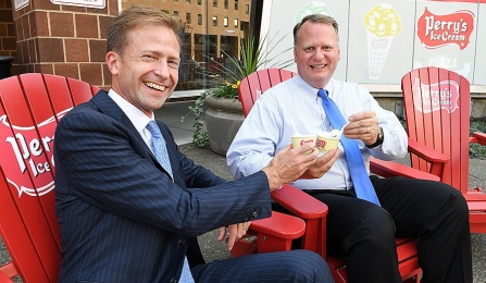 Good example from opening of Perry's Plaza. 