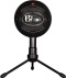 Microphone on a stand. 