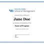 Zoom image: Certificate of Completion for MBA concentration