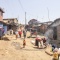 Many people on the street of Kibera slum near Nairobi, Kenya. Eastern Africa. 