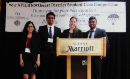 The University at Buffalo team (left to right). Ashwani Gupta, Mandar Jewlikar, Ellen Ragus and Prashanth Kumar. 
